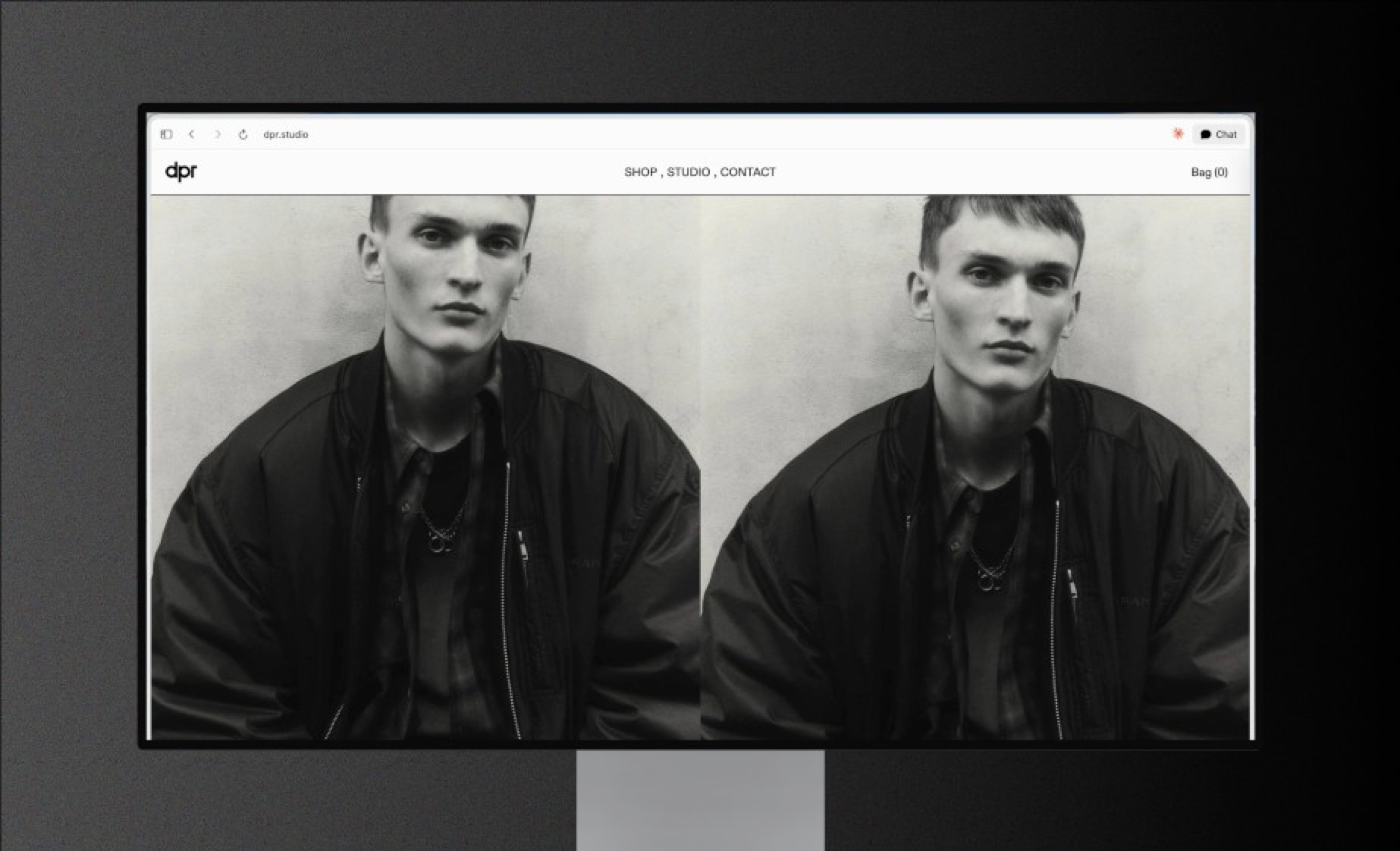 DPR Studio website redesign on a display